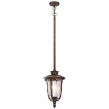 Telbix Ramiro Classic Outdoor Lantern Pendant with Textured Glass and Multiple Suspension | Bronze