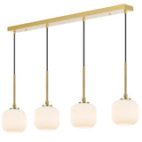 Telbix Bobo 4 Light Glass Pendant | Antique Gold