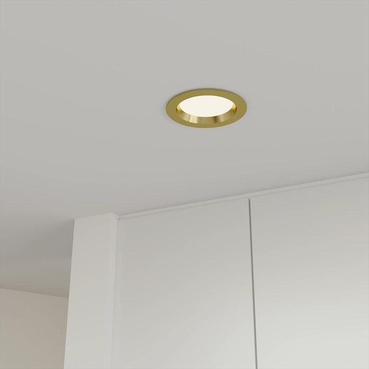 Calibo Zazu Recessed Tricolour LED Downlight with Changeable Face Plate | Brass