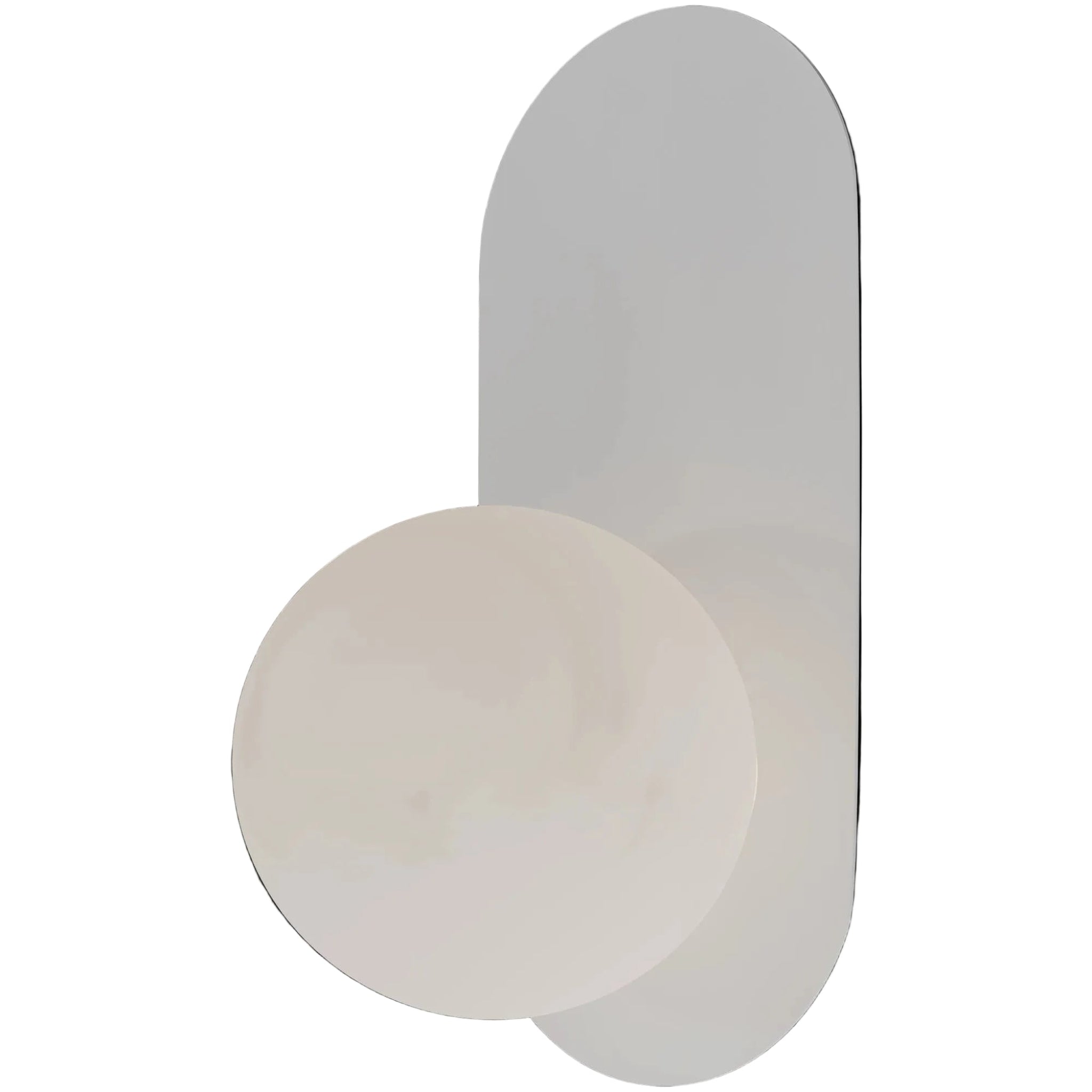 Calibo Crest Alabaster Glass 140mm Orb Wall Light Oval Plate 320mm | White - Dubbo Lighting Centre