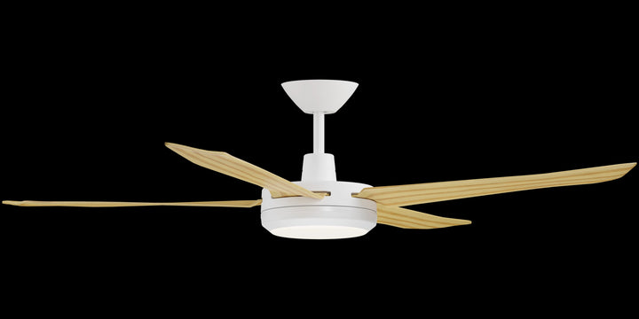 Calibo Enviro 60" (1530mm) DC Ceiling Fan with 18W CCT LED Light and Remote | White & Bamboo