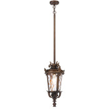 Telbix Pedral Large Outdoor Lantern Pendant with Textured Glass and Multiple Suspension | Bronze