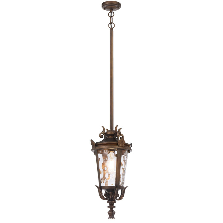 Telbix Pedral Large Outdoor Lantern Pendant with Textured Glass and Multiple Suspension | Bronze