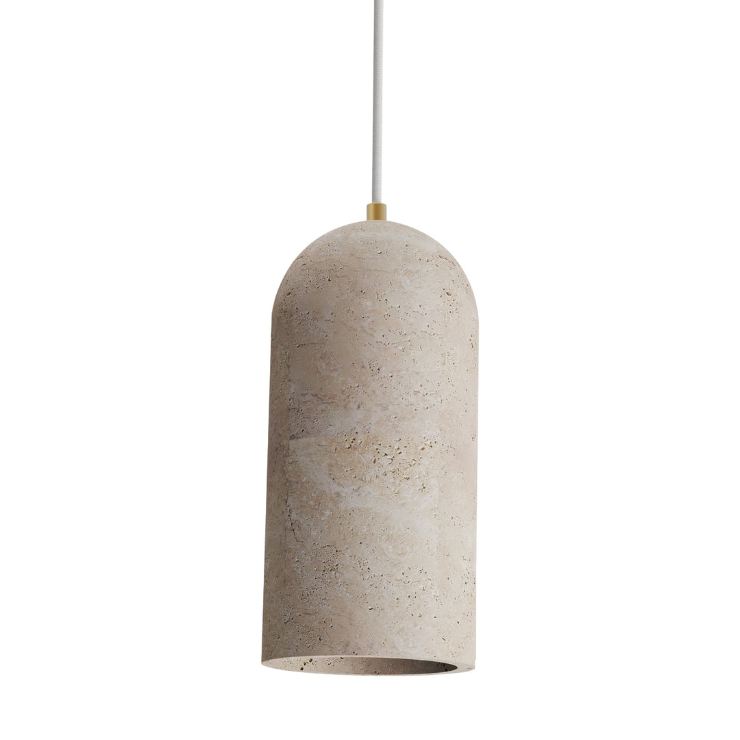 Calibo Inspire Crafted Travertine Round Top Cylinder Pendant Light | Beige