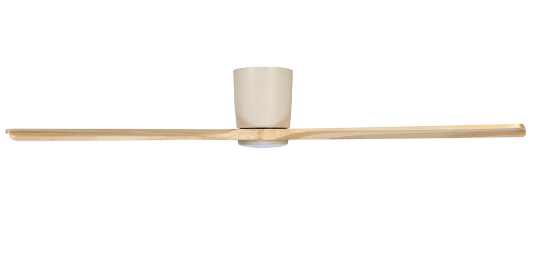Fanco Gaia 54" DC Ceiling Fan with 22W Dimmable CCT LED Light and Remote | Natural Timber