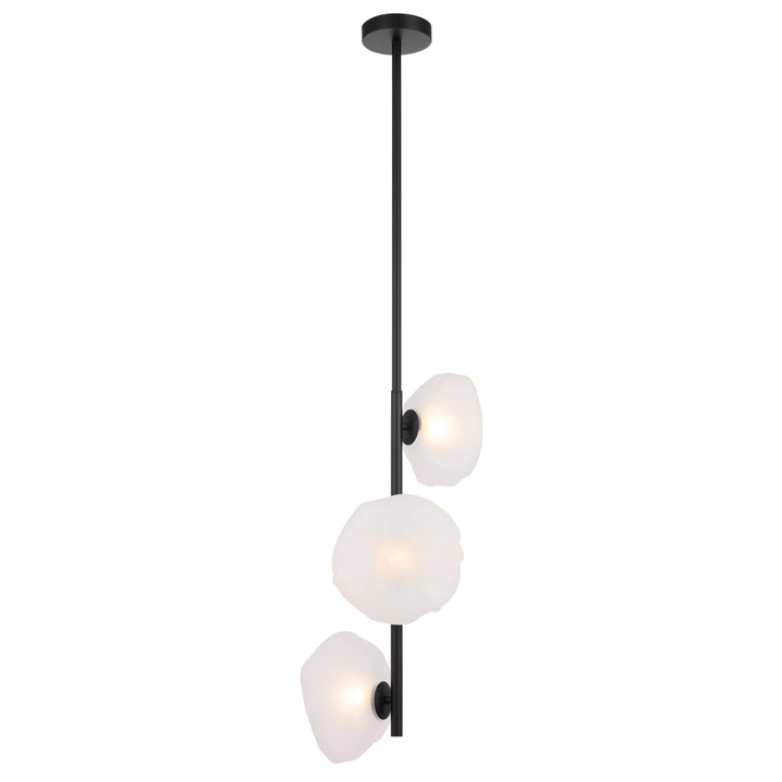 Telbix Zecca 3 Light Vertical Pendant | Black and Frost