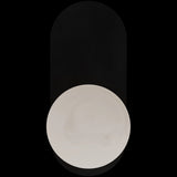 Calibo Crest Alabaster Glass 140mm Orb Wall Light Oval Plate 320mm | Black