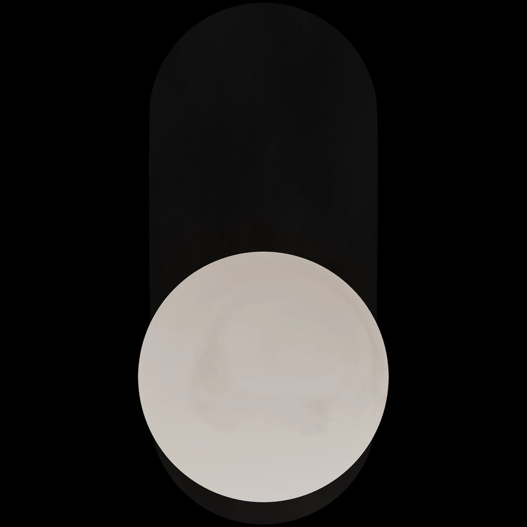 Calibo Crest Alabaster Glass 140mm Orb Wall Light Oval Plate 320mm | Black