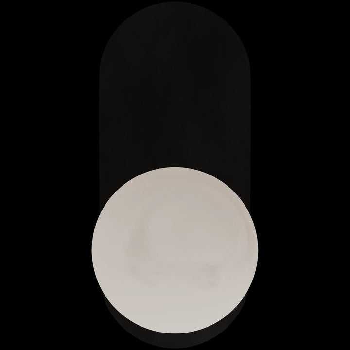 Calibo Crest Alabaster Glass 140mm Orb Wall Light Oval Plate 320mm | Black
