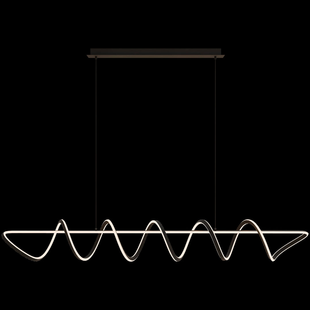 Calibo Bulbul Modern Spiral 2000mm LED Linear Pendant Light | Black