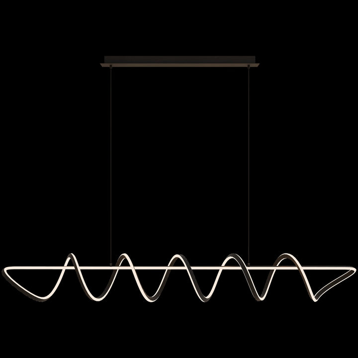 Calibo Bulbul Modern Spiral 2000mm LED Linear Pendant Light | Black