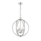 Telbix Kendall 4 Light Cage Metal Pendant Light (E14) | Chrome