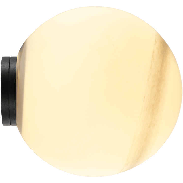 Calibo Crest Alabaster Glass 140mm Orb Wall Light | Black