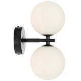 Telbix Black Felton 2 Light Wall Light | Opal Matt