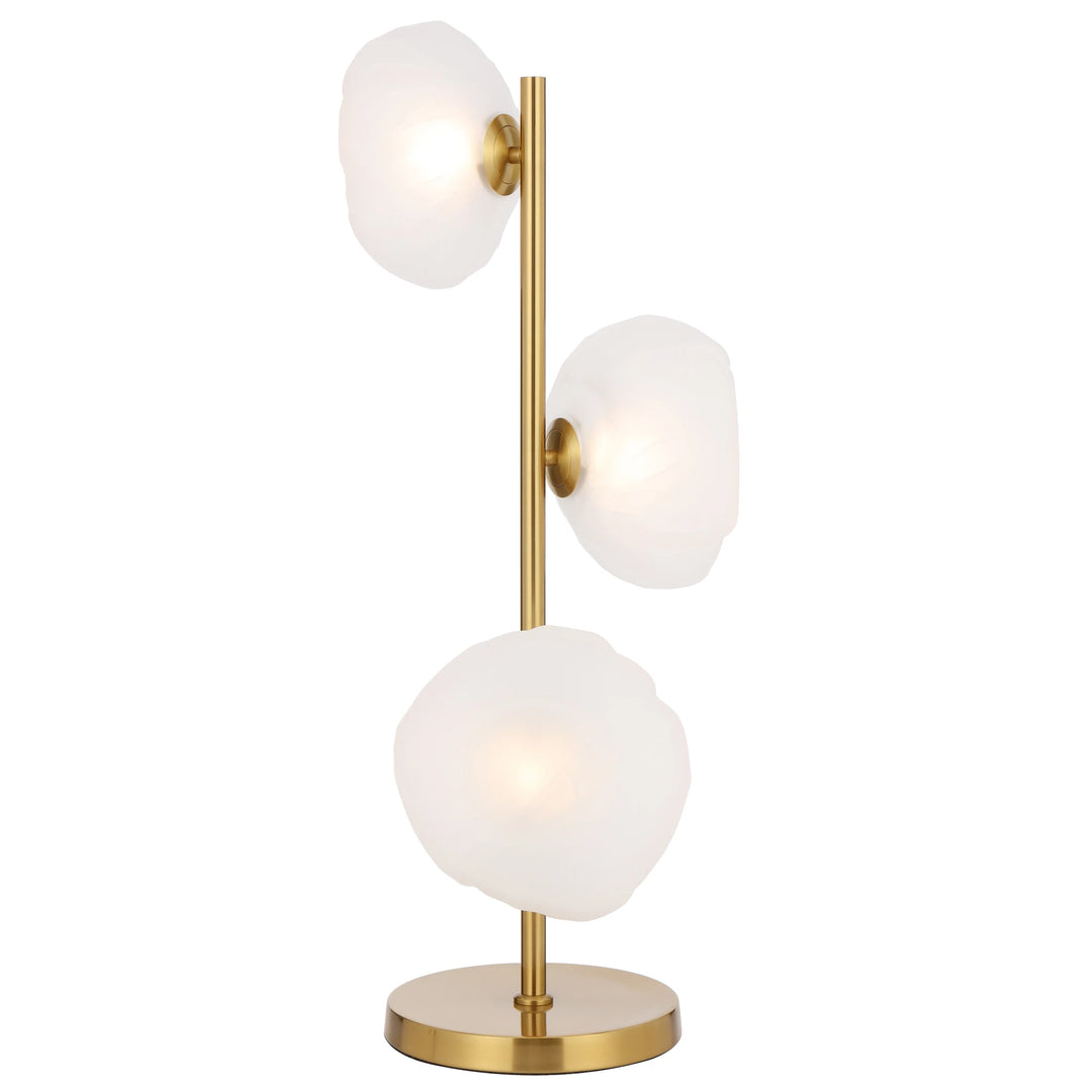 Telbix Zecca 3 Light Table Lamp | Antique Gold and Frost