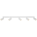 Telbix Picard 5 Light Minimalist Bar Spotlight with Rotatable Heads | White