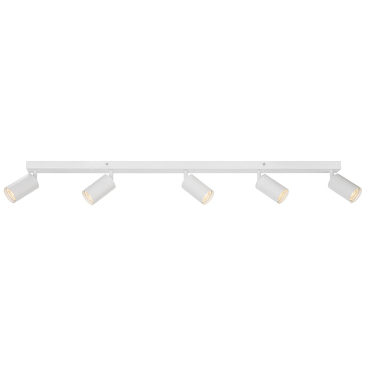 Telbix Picard 5 Light Minimalist Bar Spotlight with Rotatable Heads | White