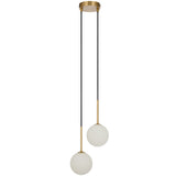 Telbix Gaston Antique Gold 2 Light Pendant Light | Opal Matt