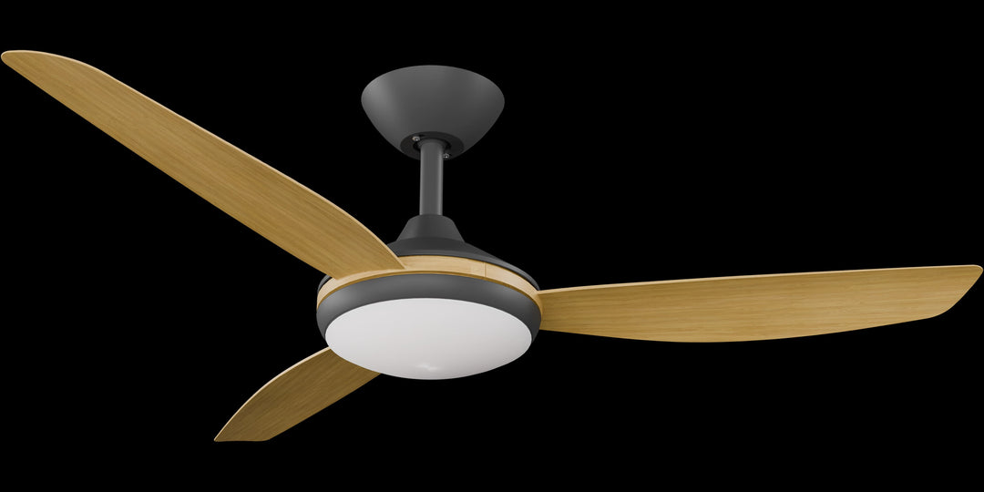 Calibo Condor 48" DC Smart Ceiling Fan with LED Light and Remote Control | Black and Bamboo