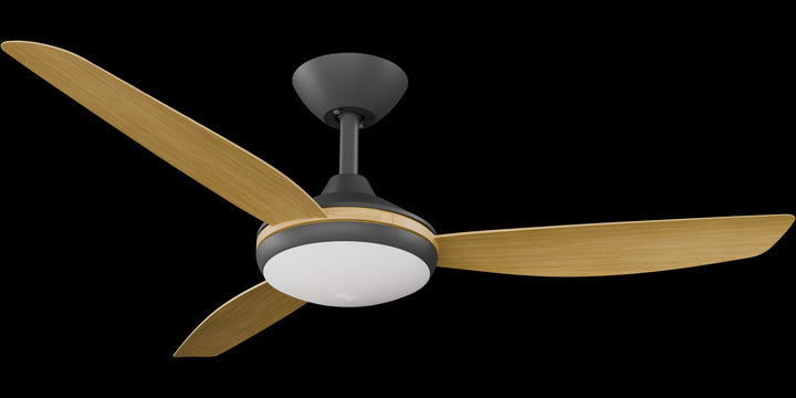 Calibo Condor 48" DC Smart Ceiling Fan with LED Light and Remote Control | Black and Bamboo