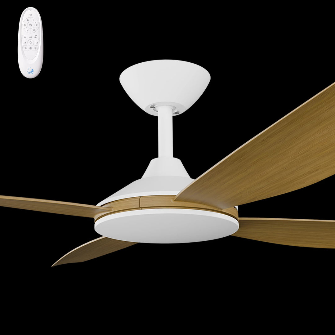 Calibo Vanga 52" DC Smart Ceiling Fan with Remote Control | White and Teak