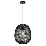 Black Telbix Rana Woven Pendant (E27) | Small