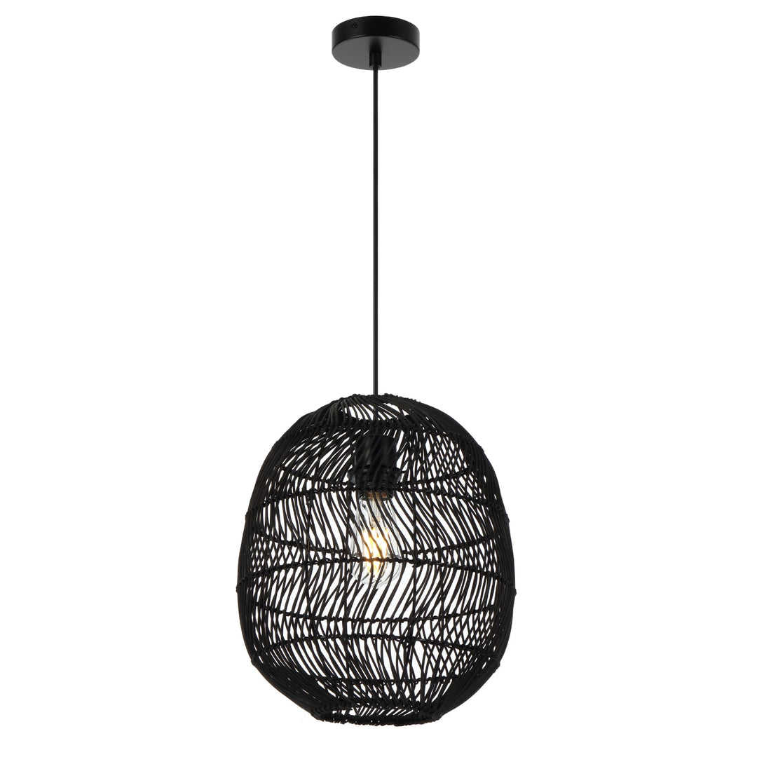 Black Telbix Rana Woven Pendant (E27) | Small