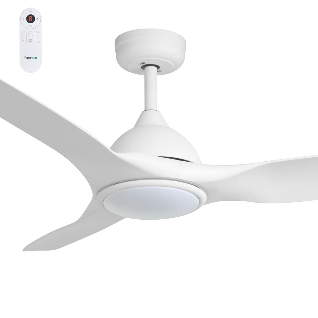Fanco Horizon Smart High Airflow 52" DC Ceiling Fan with CCT LED Light & Remote | White