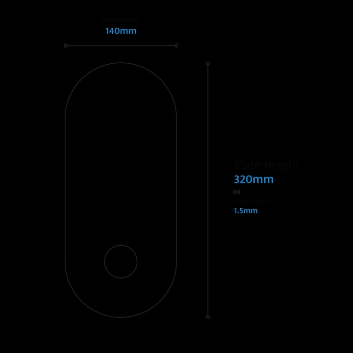 Calibo Crest 320mm Oval Back Plate Only | Black
