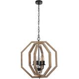 Telbix Indio 4 Light Pendant Light | Black & Timber
