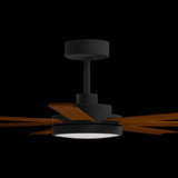 Calibo Alula 60" (1524mm) 7 Blade Indoor/Outdoor DC Ceiling Fan with 24W Light & Remote | Black & Koa