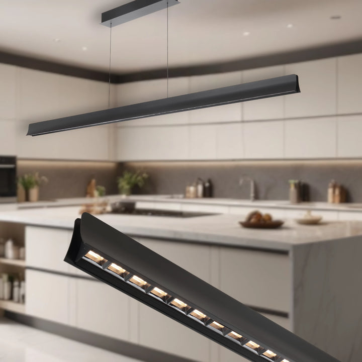 Telbix 1 Light Lucid LED Pendant Light | Black