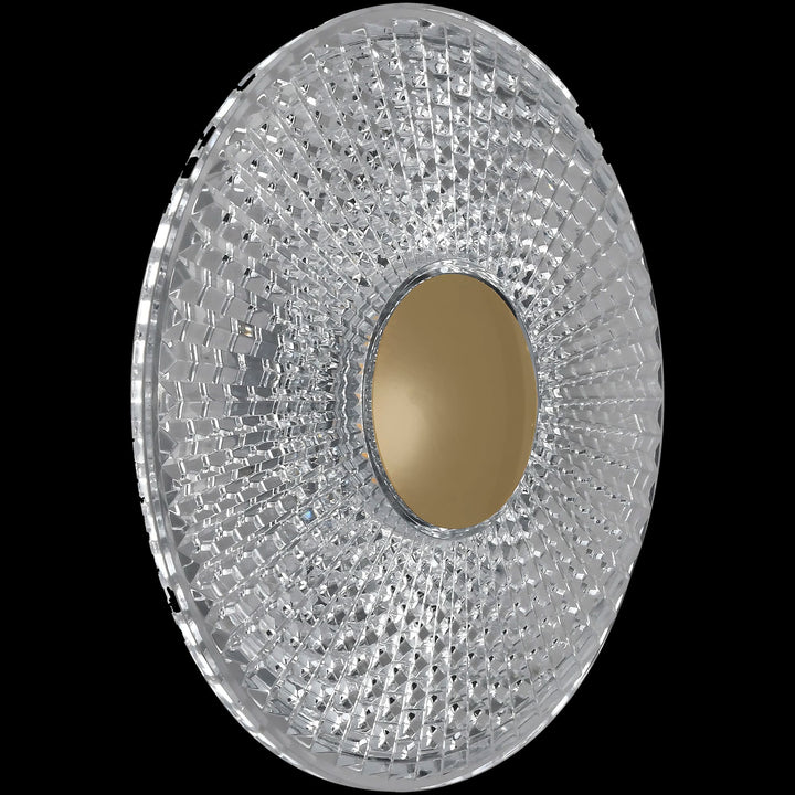Calibo Bilby Crystalline 180mm Round LED Wall Light | Brass