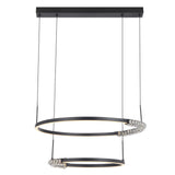 Telbix Brera 2 Tier Ring Tricolour LED Pendant with Crystals | Black