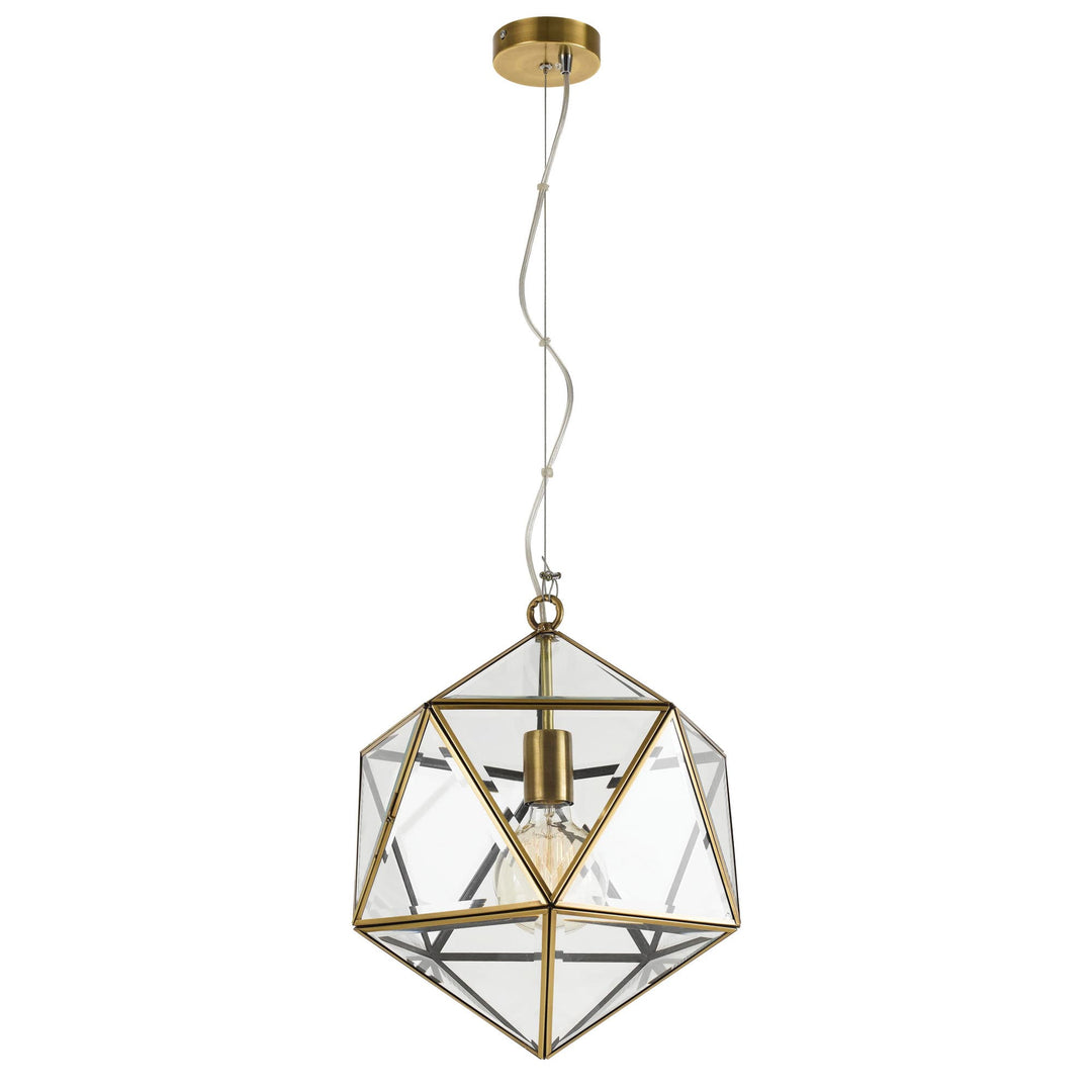 Antique Brass Telbix Lazlo Pendant Light With Glass | Small