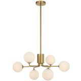 Telbix Antique Gold Felton 6 Light Pendant | Opal Matt