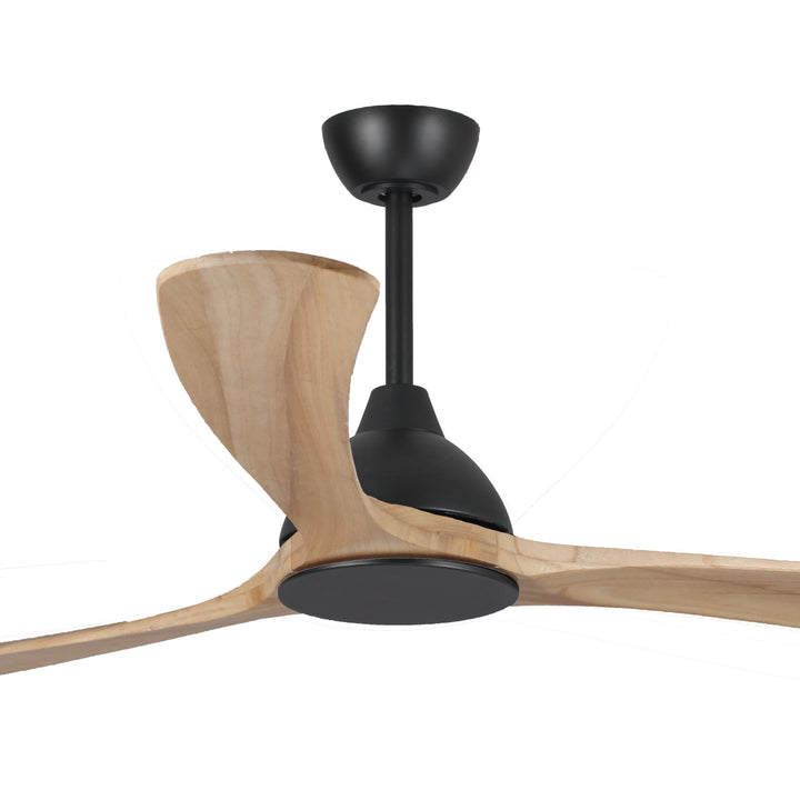 Fanco Sanctuary DC 70" Solid Timber Blade Indoor/Outdoor Ceiling Fan With Remote | Matte Black/Natural
