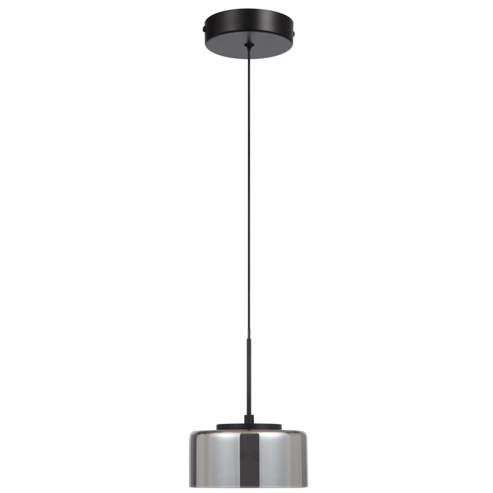Telbix Cedro Smoked Round Glass Tricolour LED Pendant | 1 Light