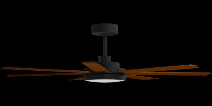 Calibo Alula 80" (2032mm) 7 Blade Indoor/Outdoor DC Ceiling Fan with 24W Light & Remote | Black & Koa