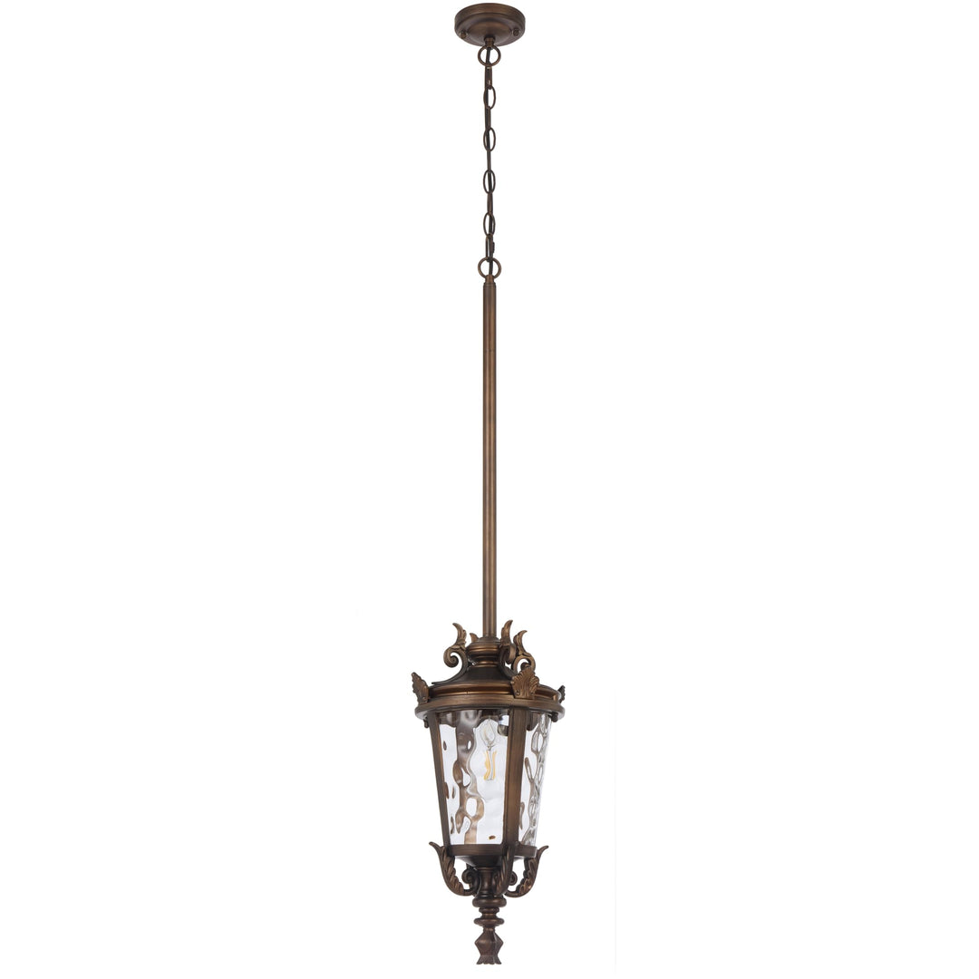 Telbix Pedral Large Outdoor Lantern Pendant with Textured Glass and Multiple Suspension | Bronze