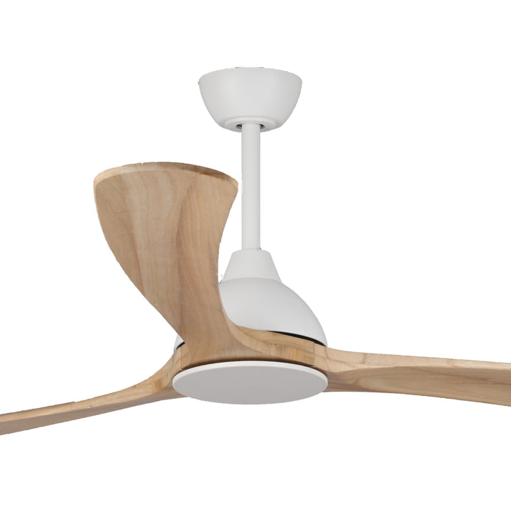 Fanco Sanctuary DC 70" Solid Timber Blade Indoor/Outdoor Ceiling Fan With Remote | White/Natural Blades