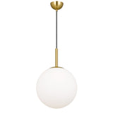Antique Gold Telbix Bally Opal Matt Glass Ball Pendant Light | 300mm
