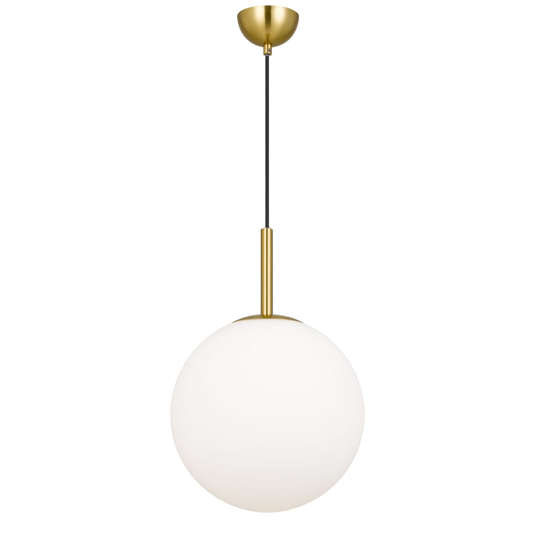 Antique Gold Telbix Bally Opal Matt Glass Ball Pendant Light | 300mm