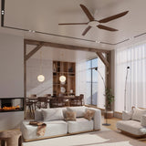 Calibo Storm 56" (1430mm) 5 Blade Indoor/Outdoor DC Ceiling Fan and Remote | White & Koa