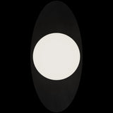 Calibo Crest Opal Glass 120mm Orb Wall Light Oval Plate 300mm | Black