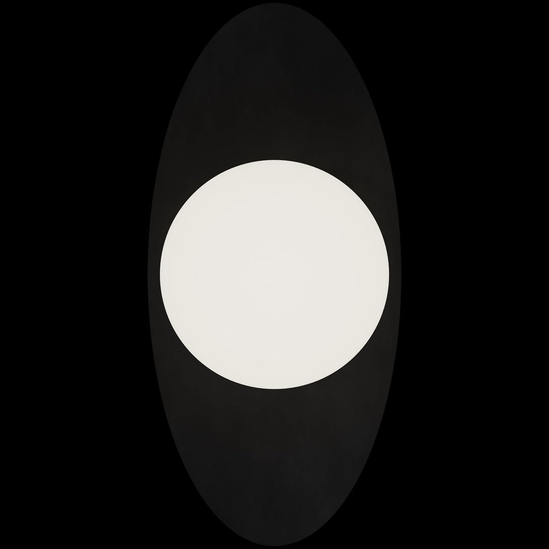 Calibo Crest Opal Glass 120mm Orb Wall Light Oval Plate 300mm | Black