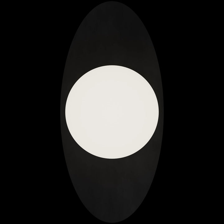 Calibo Crest Opal Glass 120mm Orb Wall Light Oval Plate 300mm | Black