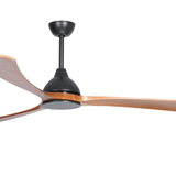 Fanco Sanctuary DC 86" Solid Timber Blade Indoor/Outdoor Ceiling Fan With Remote | Matte Black/Teak
