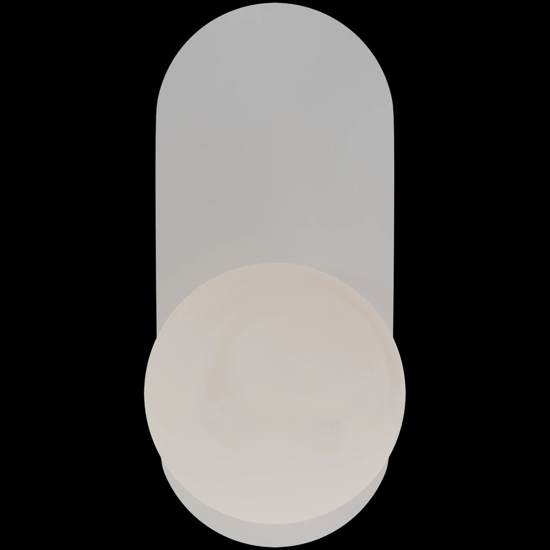 Calibo Crest Alabaster Glass 140mm Orb Wall Light Oval Plate 320mm | White