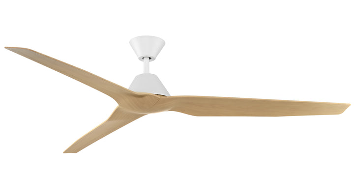 Fanco Infinity-iD 64" Smart DC Ceiling Fan with Dual Control | White and Beechwood